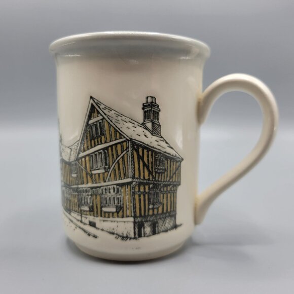 Biltons Coloroll English Village Scene Ceramic Mug Embossed Stoneware England - Picture 3 of 8